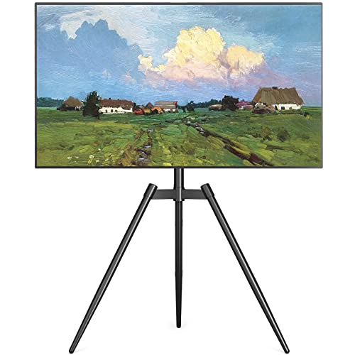 RFIVER Tripod TV Ständer Stativ Ständer Tripod Fernsehständer TV Bodenständer mit Staffelei Höhenverstellbar Schwenkbar für 32-65 Zoll Fernseher Max Vesa 400 * 400mm 35kg von Rfiver