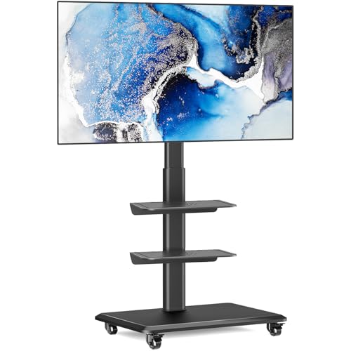 TV Ständer Rollbar Fernsehständer Bodenständer, RFIVER TV Rollwagen Wagen mit Rollen für 26-65 Zoll Fernseher - Drehbar Mobile Fernseh Stand Hoehenverstellbar Hoch Schwarz | Max 35KG Vesa 400x400 mm TV Ständer Rollbar Fernsehständer Bodenständer, RFIVER TV Rollwagen Wagen mit Rollen für 26-65 Zoll Fernseher - Drehbar Mobile Fernseh Stand Hoehenverstellbar Hoch Schwarz | Max 35KG Vesa 400x400 mm von Rfiver