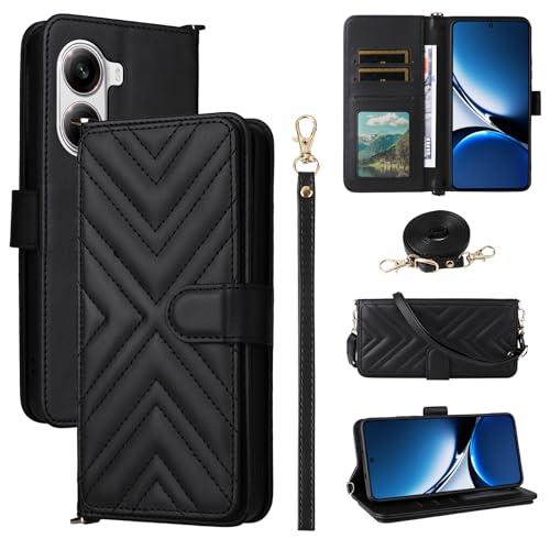 Rfvzubemok Kompatibel mit Blu View 5 Hülle,Flip Kickstand Dual Card Slot Geldbörse Fall Black von Rfvzubemok