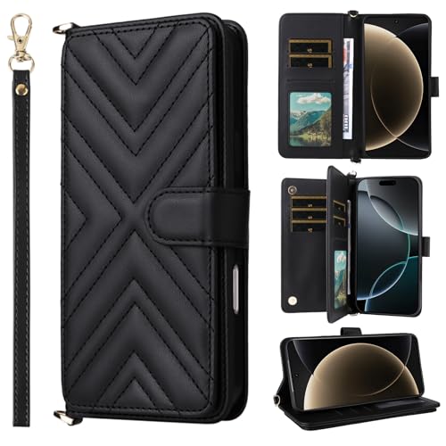 Rfvzubemok Kompatibel mit Cloud Mobile Stratus C5 Elite/Stratus C5 Hülle,Flip Kickstand Dual Card Slot Geldbörse Fall Black von Rfvzubemok