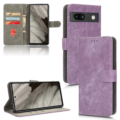 Rfvzubemok Kompatibel mit Google Pixel 7a 5G Hülle,Kompatibel mit Google Pixel 7a 5G Flip Magnetverschluss Brieftaschenhülle Purple von Rfvzubemok