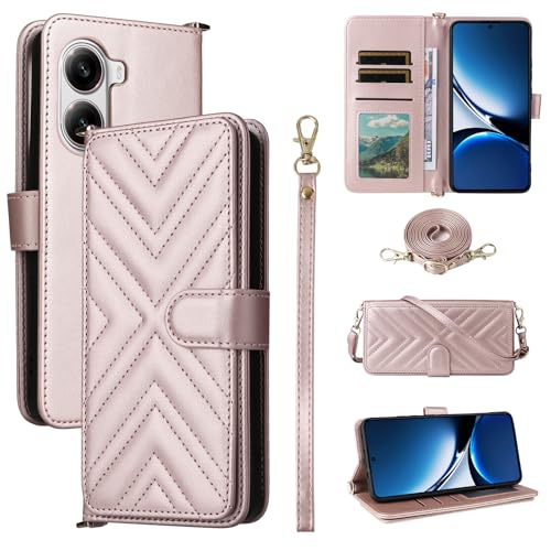 Rfvzubemok Kompatibel mit Motorola Moto E22 4G / E22i 4G Hülle,Flip Kickstand Dual Card Slot Geldbörse Fall Pink von Rfvzubemok