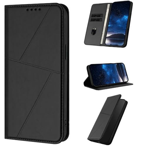 Rfvzubemok Kompatibel mit Redmi 4 (4X),Kompatibel mit Redmi 4 (4X) Hülle, Magnetischer Verschluss Wallet Telefon Flip Kickstand Fall Black von Rfvzubemok