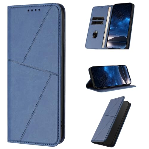 Rfvzubemok Kompatibel mit Redmi Note 14 5G,Kompatibel mit Xiaomi Poco M7 Pro 5G Hülle, Magnetischer Verschluss Wallet Telefon Flip Kickstand Fall Blue von Rfvzubemok