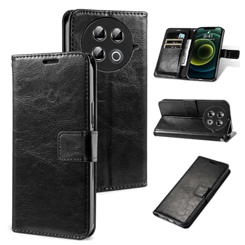 Rfvzubemok Kompatibel mit Tecno Camon 30S / Camon 30S Pro Hülle,Flip Stand Card Slot Wallet Protector Case Black von Rfvzubemok
