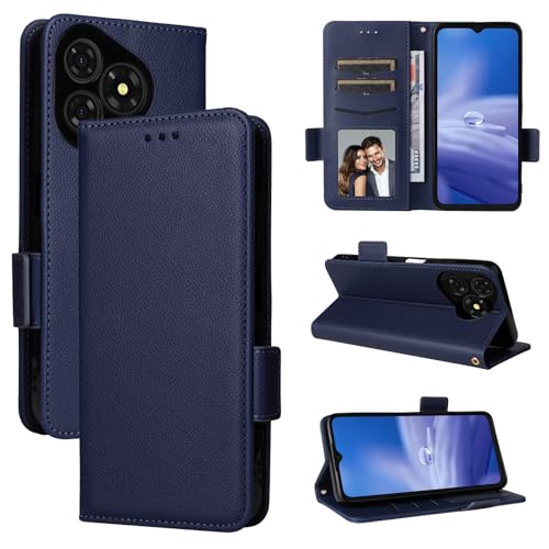 Rfvzubemok Kompatibel mit Ulefone Note 19 4G Hülle,PU-Lederstativ mit Kartenhalter Kompatibel mit Ulefone Note 19 4G Flip Magnetverschluss Wallet Cover Blue von Rfvzubemok