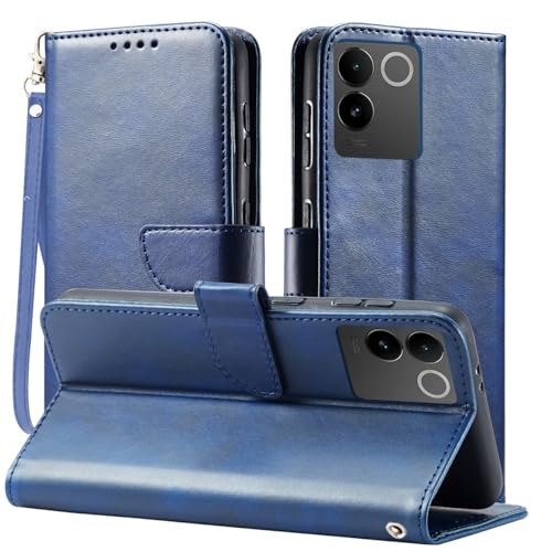 Rfvzubemok Kompatibel mit Vivo S17e 5G Hülle,Flip Base Card Slot Wallet Schutzhülle Blue von Rfvzubemok
