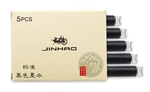 Jinhao Füllfederhalterpatronen, 2,6 mm Bohrung, internationale Standardpatrone, Schwarz, 10 Stück von Rhapsody