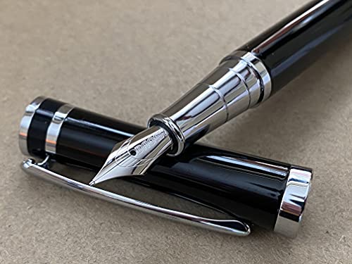 Rhapsody Ink Pens 3035 Füllfederhalter aus Stahl, 0,5 mm, mittelfeine Spitze, Schwarz von Rhapsody
