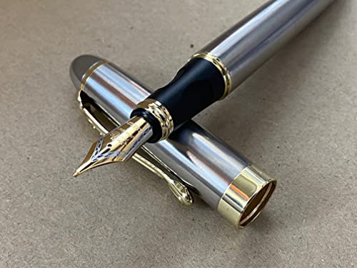 Rhapsody Jinhao x450 Füllfederhalter, 0,5 mm, mittelfeine Spitze, Edelstahl-Silber von Rhapsody