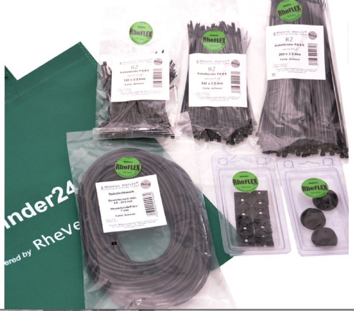 RheVeTec RheFLEX Kabelbinder Kabelbinder24"Bündel Beutel" 300 Stück incl. Zubehör (Premium Spar Set) Profi Qualität von RheVeTec RheFLEX