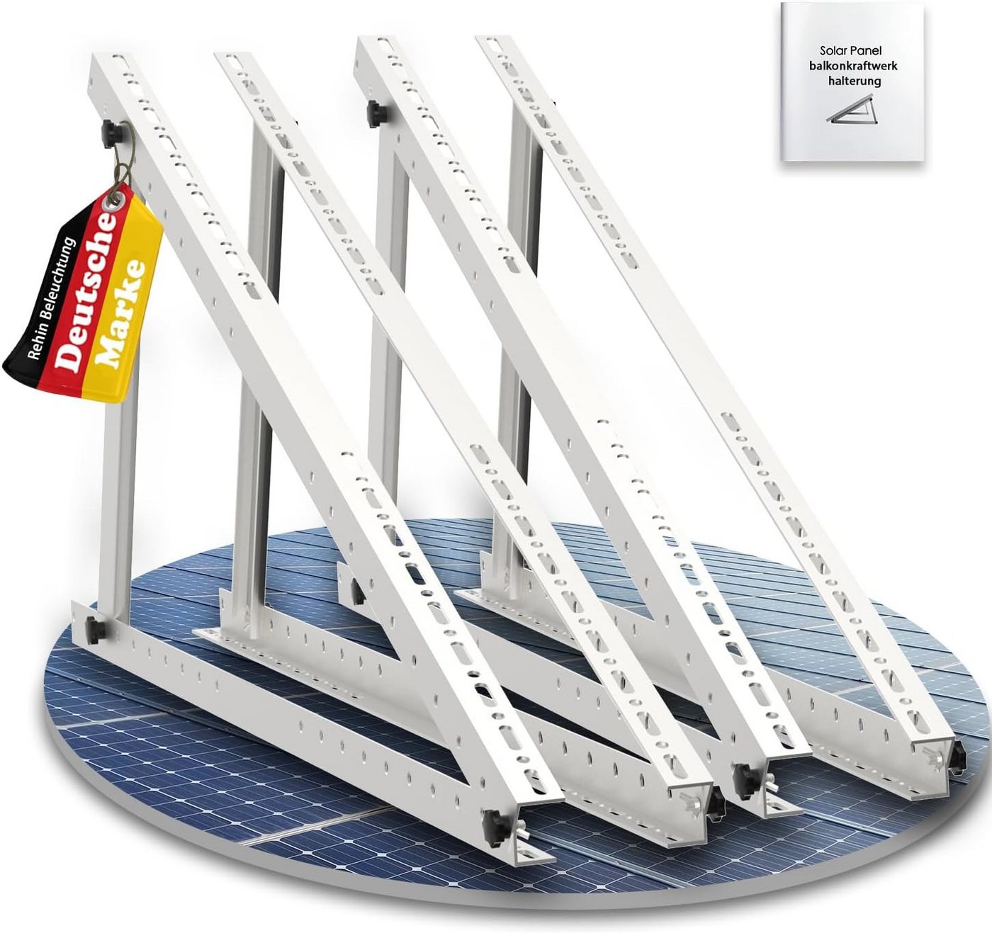 Rhein Beleuchtung Solarmodul-Halterung Solarpanel Halterung verstellbar 114 cm, (4-tlg., 0–90° Neigungswinkel, Aluminiumlegierung, für Module bis 115 cm) Rhein Beleuchtung Solarmodul-Halterung Solarpanel Halterung verstellbar 114 cm, (4-tlg., 0–90° Neigungswinkel, Aluminiumlegierung, für Module bis 115 cm) von Rhein Beleuchtung