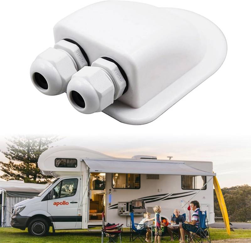 Rhein Beleuchtung Solar kabeldurchführung, Kabeldurchführung wasserdicht, Solaranlage Solarmodul-Halterung, (für 6-12mm Kabeldurchmesser, IP68 wasserdicht, geeignet für Wohnmobile, Boote, Wohnmobile, Boote) von Rhein Beleuchtung