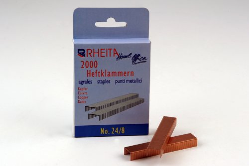 2.000 Heftlammern No. 24/8 aus Kupfer von Rheita