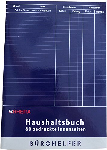 Rheita 5015-3 Haushaltsbuch mit Kostenaufstellung, A5, 80 bedruckte Innenseiten von Rheita