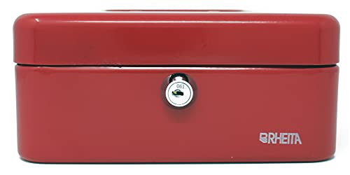Rheita 752-3RT Geldkassette aus Metall mit Kunststoffeinsatz, rot,rot von Rheita
