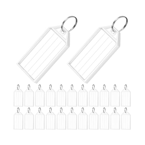 Rheross 100 Stück Schlüsselanhänger 2 Kunststoff-Schlüsselanhänger mit Linierten Etiketten Aus Leerem Papier, Transparenten Abdeckungen und Artikelkennzeichnungen, Langlebig, Einfach zu Installie Rheross 100 Stück Schlüsselanhänger 2 Kunststoff-Schlüsselanhänger mit Linierten Etiketten Aus Leerem Papier, Transparenten Abdeckungen und Artikelkennzeichnungen, Langlebig, Einfach zu Installie von Rheross