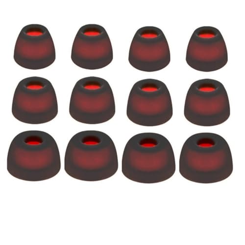 Rhinent Premium-Ohrstöpsel aus Silikon für JBL Tune Beam TWS, passend für Ladehülle, kompatibel mit JBL Wave Beam/JBL Wave Buds/JBL Wave Flex 5,1 cm Ohrhörern, SML, 12 Stück (transparentes Schwarz) von Rhinenet