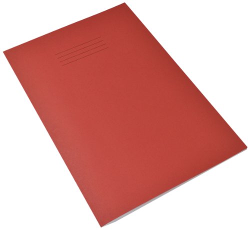 RHINO Ringbuch-Notizheft, DIN A4, Oben Und Unten mit 13 mm, Liniert, 32 Seiten, Projektbuch, Rot, 10 Stück von Rhino