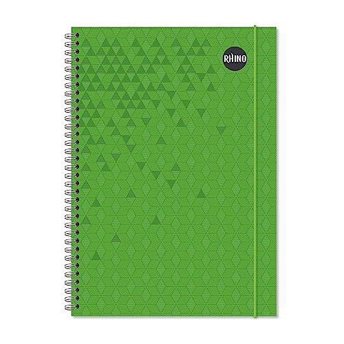 Rhino Übungsbuch, A4 200 Seiten liniert Polypropylen Notebook mit Elastic Band und sortiert Color Cover von Rhino