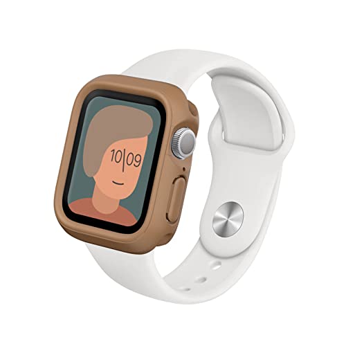 RHINOSHIELD Bumper Case kompatibel mit Apple Watch Apple Watch SE & Series 6/5 / 4 [40mm] | CrashGuard NX - Stoßdämpfende Schutzhülle im schlanken Design - Goldbraun von RhinoShield