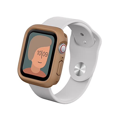 RHINOSHIELD Bumper Case kompatibel mit Apple Watch Apple Watch SE & Series 6/5 / 4 [44mm] | CrashGuard NX - Stoßdämpfende Schutzhülle im schlanken Design - Goldbraun von RhinoShield