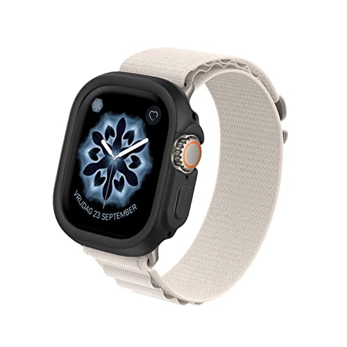 RHINOSHIELD Bumper Case kompatibel mit Apple Watch Ultra/Ultra2 [49 mm] | CrashGuard NX - Stoßdämpfende Schutzhülle im schlanken Design - Klassik Schwarz von RhinoShield