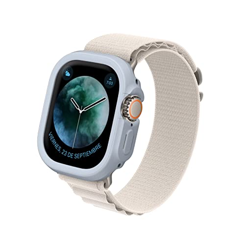 RHINOSHIELD Bumper Case kompatibel mit Apple Watch Ultra/Ultra2 [49 mm] | CrashGuard NX - Stoßdämpfende Schutzhülle im schlanken Design - Silbergrau von RhinoShield