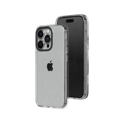 RHINOSHIELD Crystal Clear Case kompatibel mit [iPhone 15 Pro] | Fortschrittliche Vergilbungsresistenz, Hohe Transparenz, Personalisierbare und Transparente Schutzhülle - Schwarz von RhinoShield