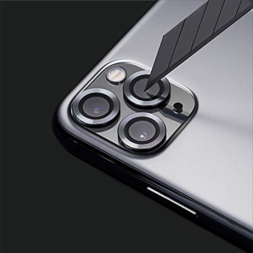 RhinoShield【3er Pack Schutz für Smartphone-Kamera kompatibel mit[iPhone 11 Pro/11 Pro Max/12Pro] Fingerabdruck- und kratzresistentes Schutzglas mit Aluminium Ring für hohe optische Klarheit-Silber von RhinoShield