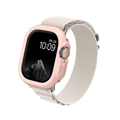 RHINOSHIELD Bumper Case kompatibel mit Apple Watch Ultra/Ultra2 [49 mm] | CrashGuard NX - Stoßdämpfende Schutzhülle im schlanken Design - Samtrosa von RhinoShield