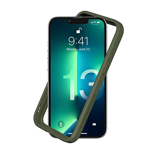 RhinoShield Bumper Case kompatibel mit [iPhone 13/13 Pro] | CrashGuard NX - Stoßdämpfende Schutzhülle im schlanken Design - 3.5 Meter Fallschutz - Camo Grün von RhinoShield