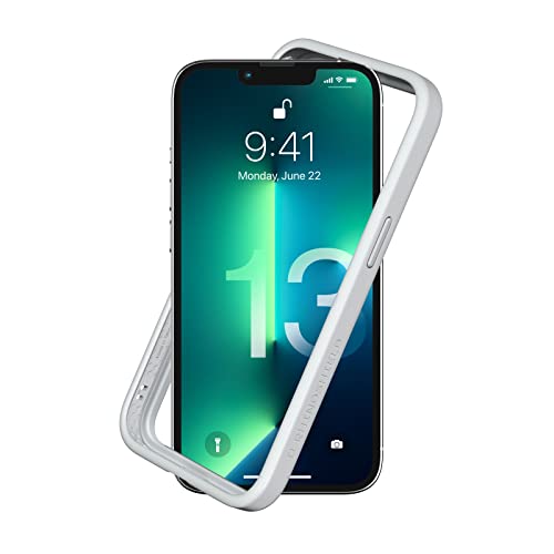 RhinoShield Bumper Case kompatibel mit [iPhone 13/13 Pro] | CrashGuard NX - Stoßdämpfende Schutzhülle im schlanken Design - 3.5 Meter Fallschutz - Platin Grau von RhinoShield