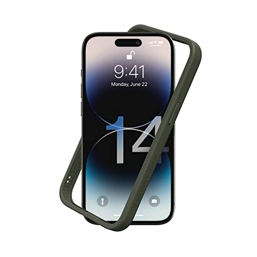 RhinoShield Bumper Case kompatibel mit [iPhone 14 Pro] | CrashGuard NX - Stoßdämpfende Schutzhülle im schlanken Design - 3.5 Meter Fallschutz - Camo Grün von RhinoShield