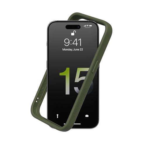 RhinoShield Bumper Case kompatibel mit [iPhone 15 Pro Max] | CrashGuard - Stoßdämpfende Schutzhülle im schlanken Design - 3.5 Meter Fallschutz - Camo Grün von RhinoShield
