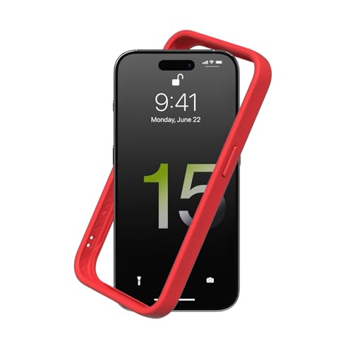 RhinoShield Bumper Case kompatibel mit [iPhone 15 Pro Max] | CrashGuard - Stoßdämpfende Schutzhülle im schlanken Design - 3.5 Meter Fallschutz - Rot von RhinoShield