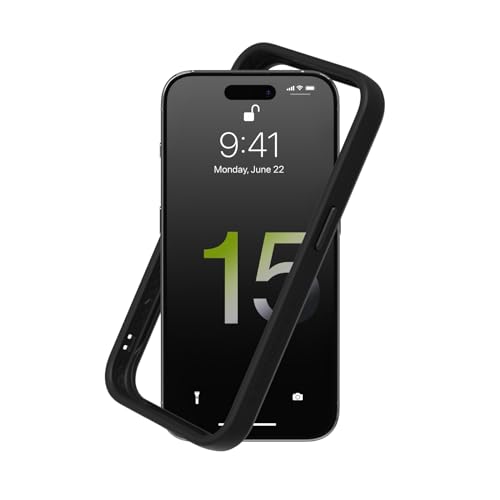 RhinoShield Bumper Case kompatibel mit [iPhone 15 Pro Max] | CrashGuard - Stoßdämpfende Schutzhülle im schlanken Design - 3.5 Meter Fallschutz - Schwarz von RhinoShield