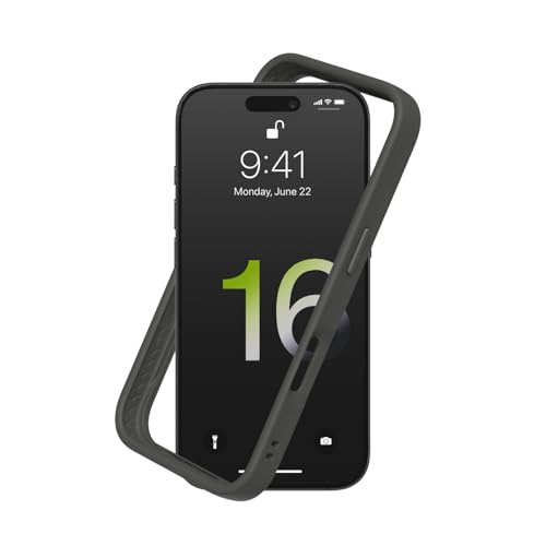 RhinoShield Bumper Case kompatibel mit [iPhone 16 Pro] | CrashGuard - Stoßdämpfende Schutzhülle im schlanken Design - 3.5 Meter Fallschutz - Graphite von RhinoShield