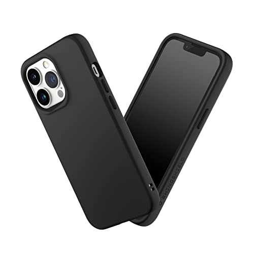 RhinoShield Case kompatibel mit [iPhone 13 Pro] | SolidSuit - Stoßdämpfende & schlanke Schutzhülle mit Premium Finish - 3.5 Meter Fallschutz - Austauschbare Kamera-Ringe - Klassik Schwarz von RhinoShield