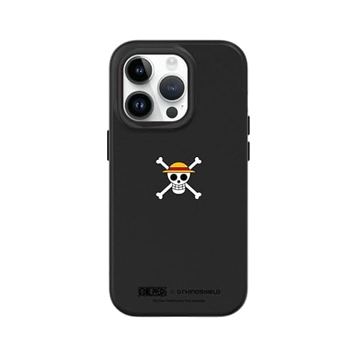 RhinoShield Case kompatibel mit [iPhone 14 Pro] | SolidSuit - MagSafe-kompatibel -Stoßdämpfende & schlanke Schutzhülle mit Premium Finish - 3.5 Meter Fallschutz - Schwarz [One Piece/Luffy Skull] von RhinoShield