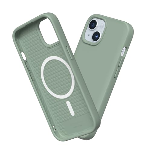 RhinoShield Case kompatibel mit [iPhone 15 Plus] | SolidSuit - MagSafe-kompatibel -Stoßdämpfende & schlanke Schutzhülle mit Premium Finish - 3.5 Meter Fallschutz - Salbeigrün von RhinoShield