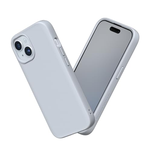 RhinoShield Case kompatibel mit [iPhone 15 Plus] | SolidSuit - Stoßdämpfende & schlanke Schutzhülle mit Premium Finish - 3.5 Meter Fallschutz - Silbergrau von RhinoShield