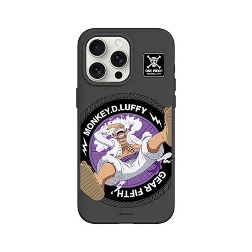 RhinoShield Case kompatibel mit [iPhone 15 Pro Max] | SolidSuit- MagSafe-kompatibel- Stoßdämpfende & schlanke Schutzhülle mit Premium Finish- Schwarz [One Piece/Ruffy Gear Fifth - Monkey D. Ruffy] von RhinoShield