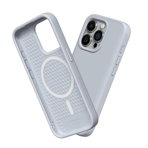 RhinoShield Case kompatibel mit [iPhone 15 Pro Max] | SolidSuit - MagSafe-kompatibel -Stoßdämpfende & schlanke Schutzhülle mit Premium Finish - 3.5 Meter Fallschutz - Silbergrau von RhinoShield