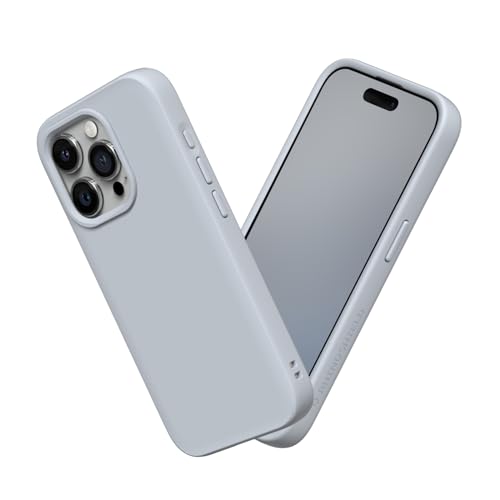 RhinoShield Case kompatibel mit [iPhone 15 Pro] | SolidSuit - Stoßdämpfende & schlanke Schutzhülle mit Premium Finish - 3.5 Meter Fallschutz - Silbergrau von RhinoShield