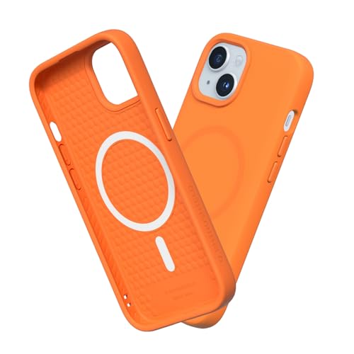 RhinoShield Case kompatibel mit [iPhone 15] | SolidSuit - MagSafe-kompatibel -Stoßdämpfende & schlanke Schutzhülle mit Premium Finish - 3.5 Meter Fallschutz - Orange von RhinoShield