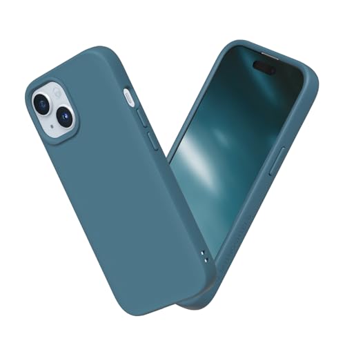 RhinoShield Case kompatibel mit [iPhone 15] | SolidSuit - Stoßdämpfende & schlanke Schutzhülle mit Premium Finish - 3.5 Meter Fallschutz - Azurblau von RhinoShield