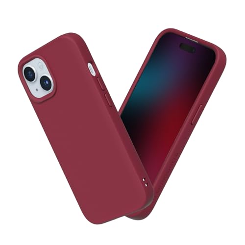 RhinoShield Case kompatibel mit [iPhone 15] | SolidSuit - Stoßdämpfende & schlanke Schutzhülle mit Premium Finish - 3.5 Meter Fallschutz - Bordeauxrot von RhinoShield