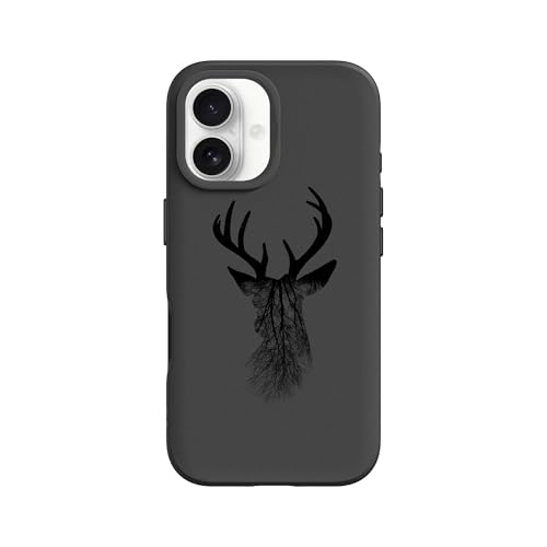 RhinoShield SolidSuit Case Kompatibel mit Magsafe für [iPhone 16 Plus] | Stoßabsorbierende Slim Design Schutzhülle mit Premium Matte Finish, Kameratasten-Aussparungs-Design - Schwarz [Deer Woods] von RhinoShield