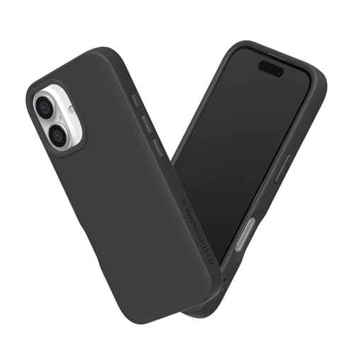 RhinoShield SolidSuit Case Kompatibel mit [iPhone 16 Plus] | Stoßabsorbierendes Slim Design Schutzhülle mit Premium-Matt-Finish, Kameratasten-Aussparungs-Design - Schwarz von RhinoShield